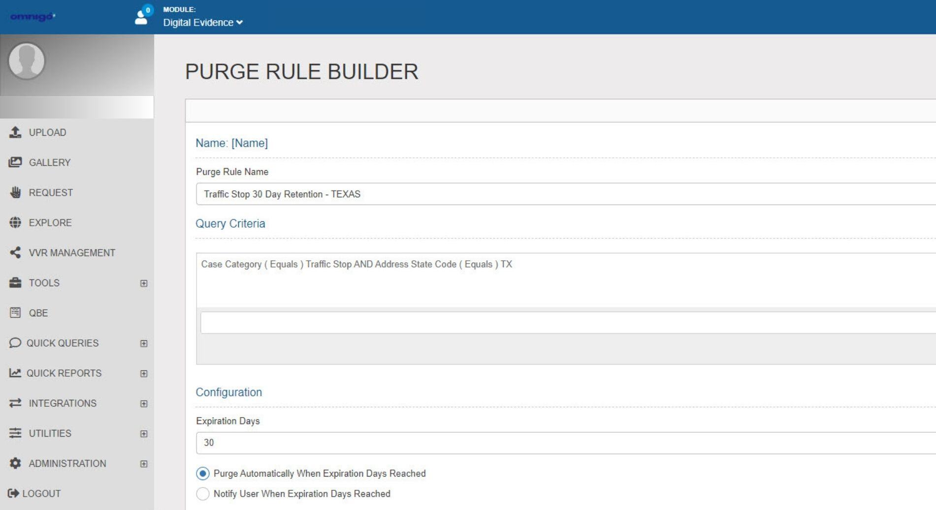 Purge-Rule-Builder