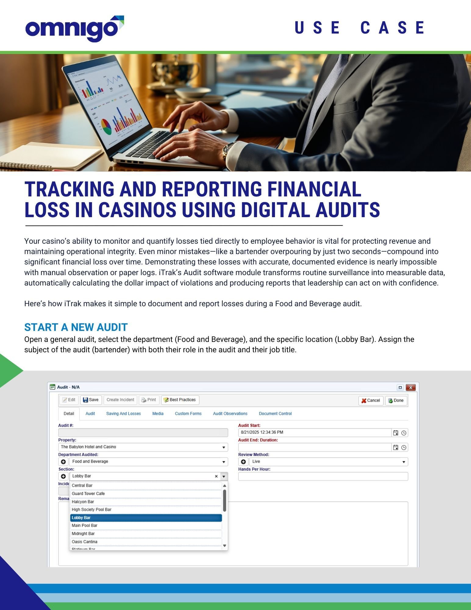 Use Case -iTrak-Tracking and Reporting Financial Losses with Audits